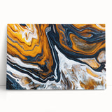 Fluid Abstract Wall Art - Modern Fluid Art Prints in Gold and Black