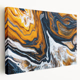 Fluid Abstract Wall Art - Modern Fluid Art Prints in Gold and Black