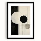 Abstract Geometric Wall Art – Minimalist Black, White, and Line Design