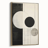 Abstract Geometric Wall Art – Minimalist Black, White, and Line Design