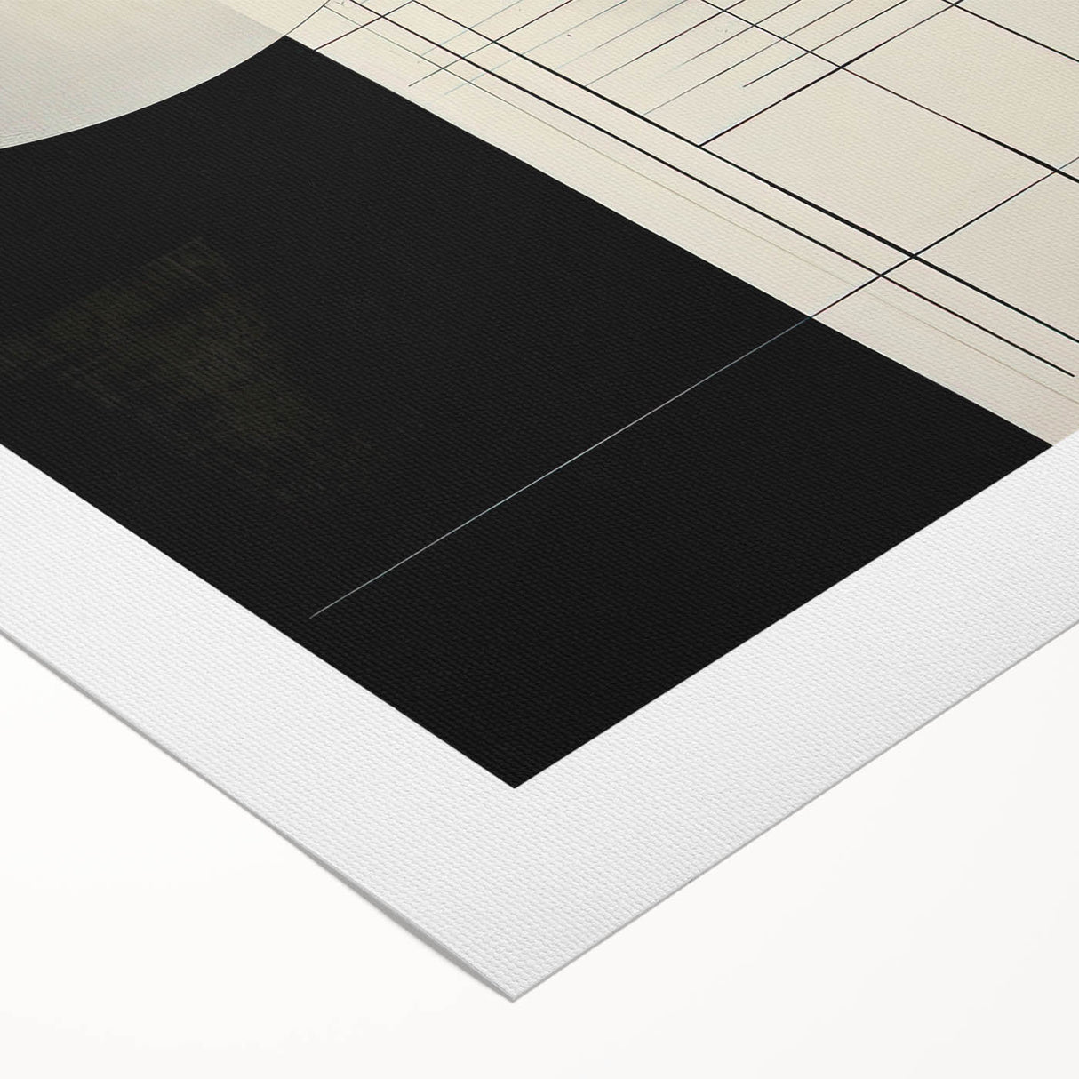 Abstract Geometric Wall Art – Minimalist Black, White, and Line Design