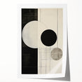 Abstract Geometric Wall Art – Minimalist Black, White, and Line Design