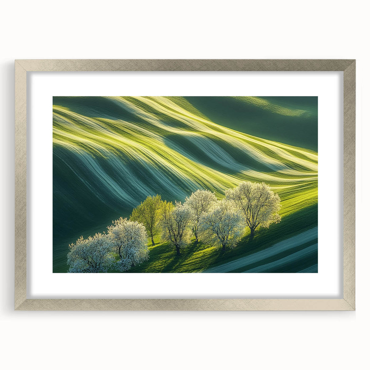 Rolling Green Hills & Blossoming Trees – Nature Art Prints