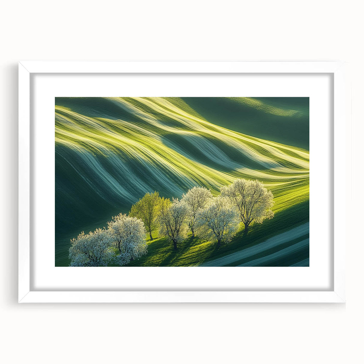 Rolling Green Hills & Blossoming Trees – Nature Art Prints