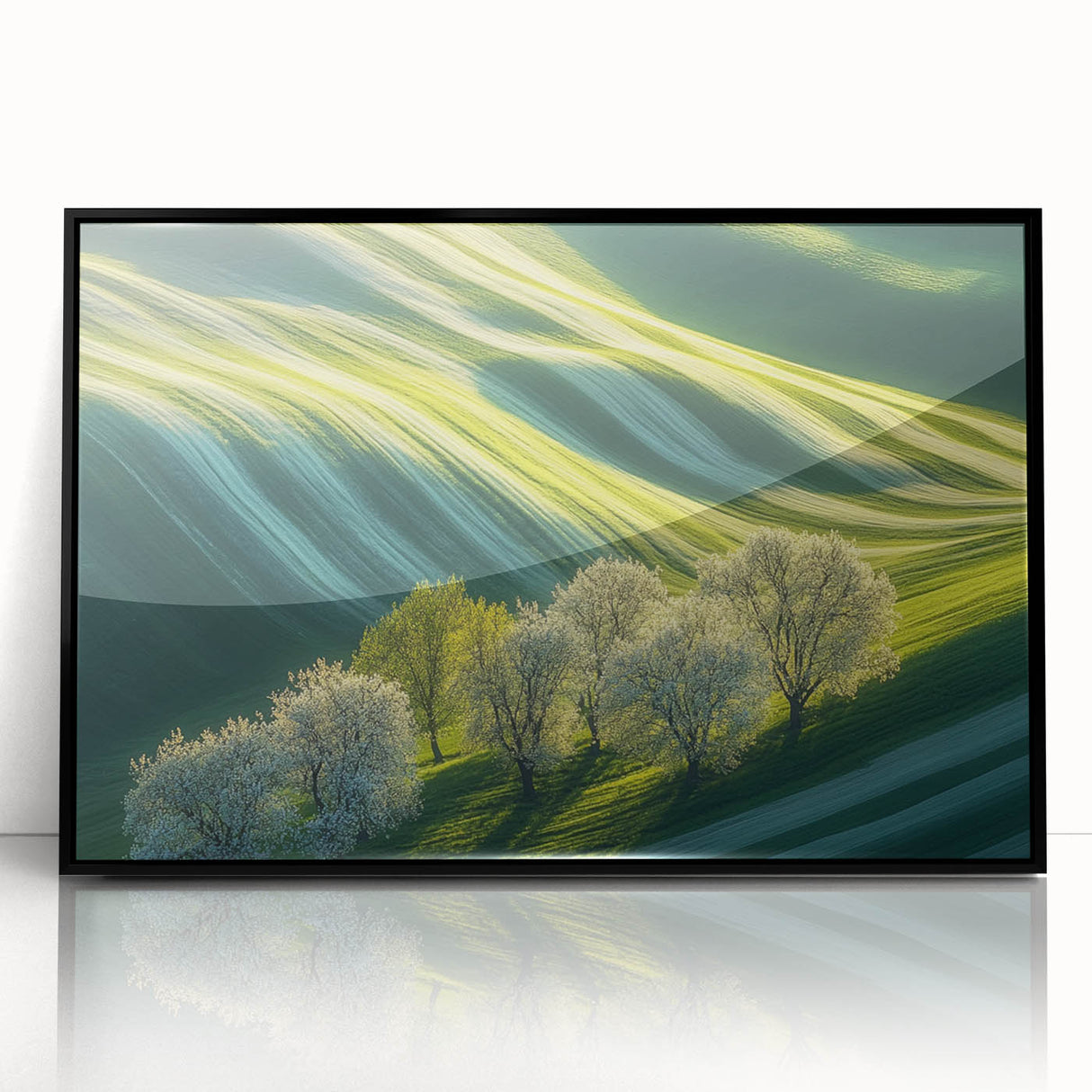 Rolling Green Hills & Blossoming Trees – Nature Art Prints