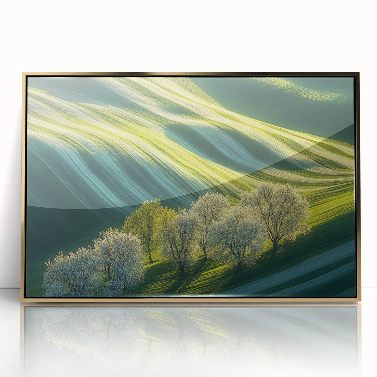 Rolling Green Hills & Blossoming Trees – Nature Art Prints