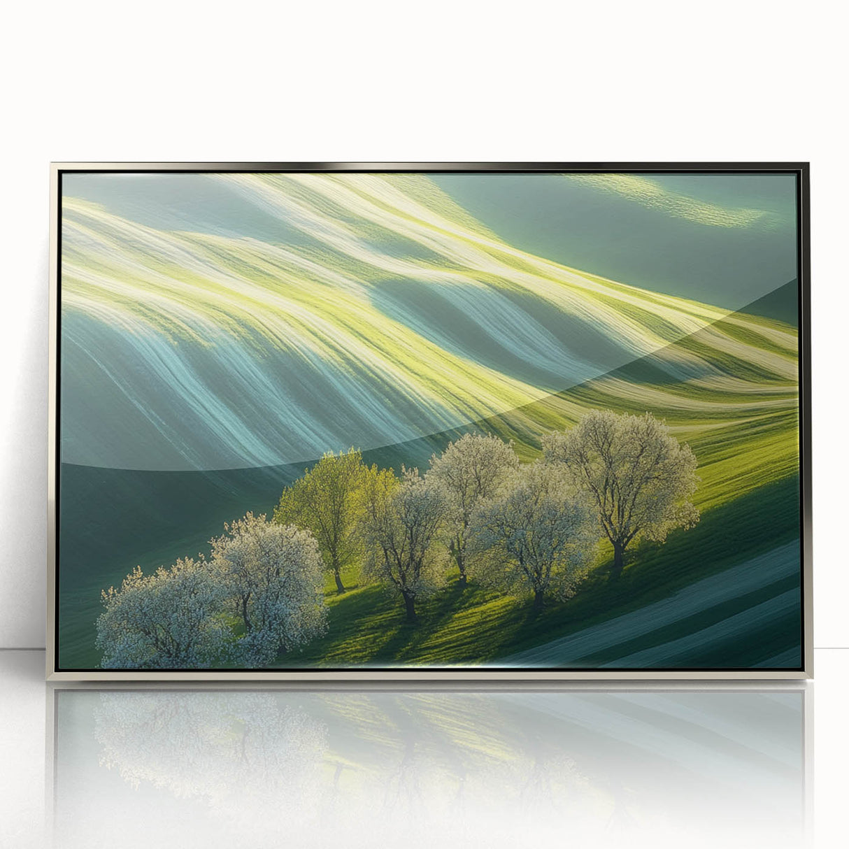 Rolling Green Hills & Blossoming Trees – Nature Art Prints