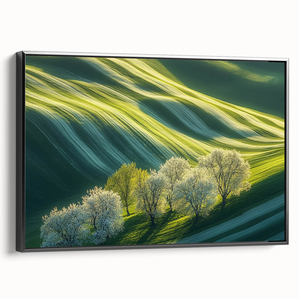 Rolling Green Hills & Blossoming Trees – Nature Art Prints