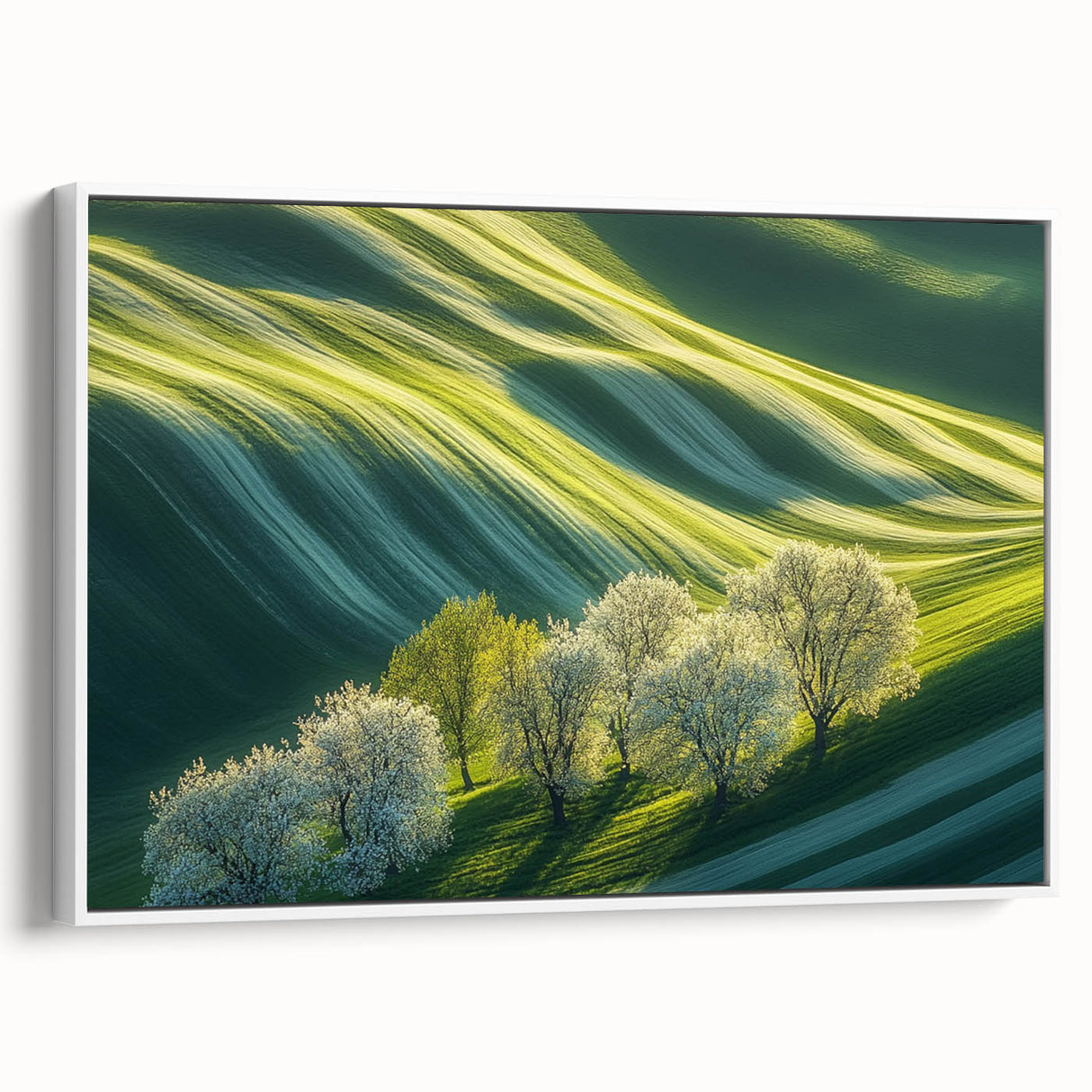 Rolling Green Hills & Blossoming Trees – Nature Art Prints