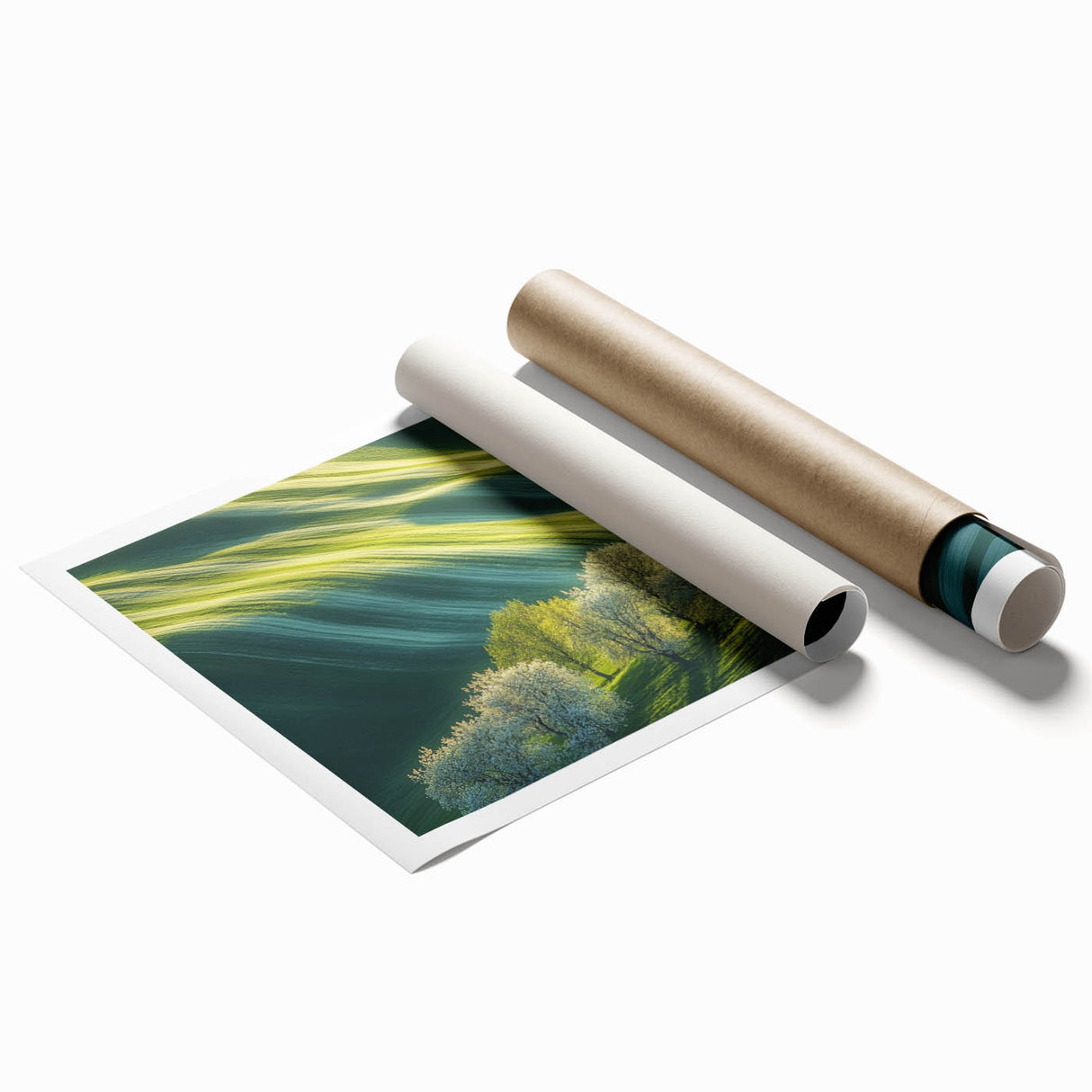 Rolling Green Hills & Blossoming Trees – Nature Art Prints
