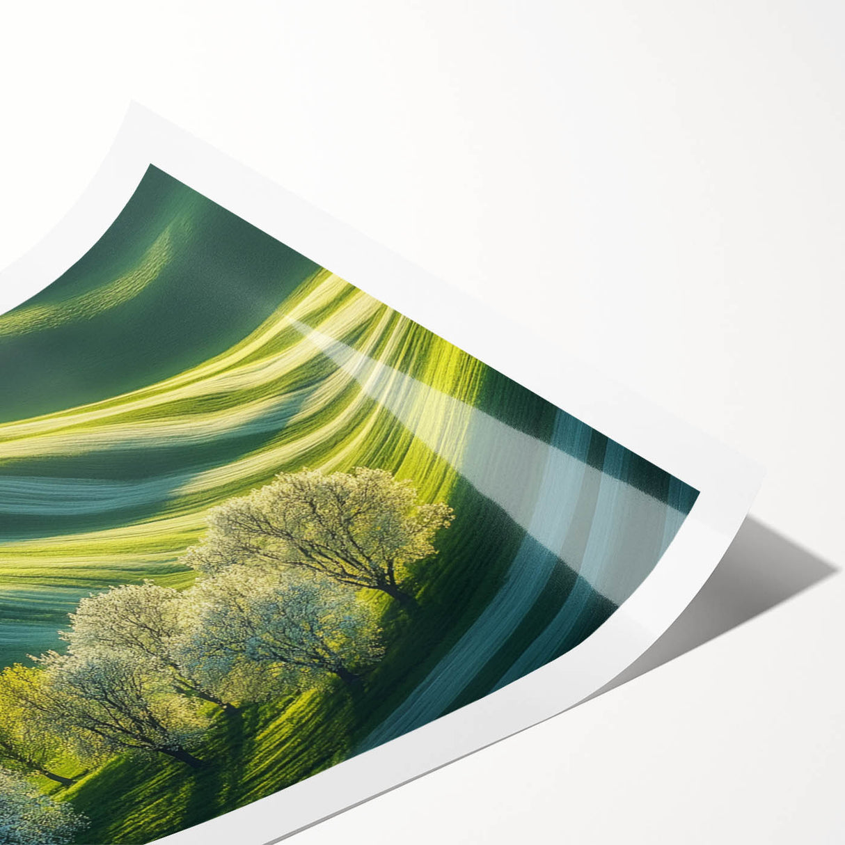 Rolling Green Hills & Blossoming Trees – Nature Art Prints