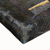 Geometric Moody Modern Wall Art - Black, Gold & Teal Abstract Print