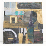 Geometric Moody Modern Wall Art - Black, Gold & Teal Abstract Print