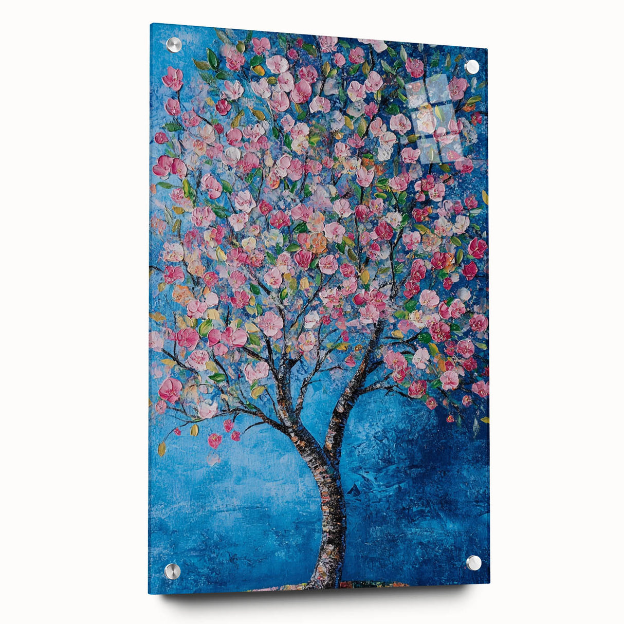 Cherry Blossom in Blue – Botanical Tree Art Prints & Wall Decor