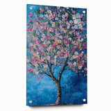 Cherry Blossom in Blue – Botanical Tree Art Prints & Wall Decor