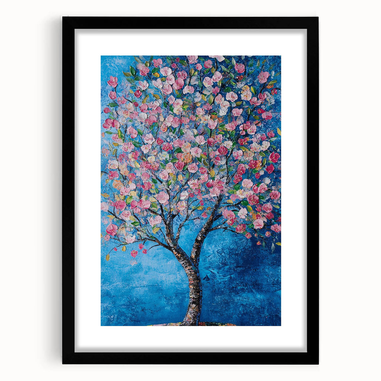 Cherry Blossom in Blue – Botanical Tree Art Prints & Wall Decor