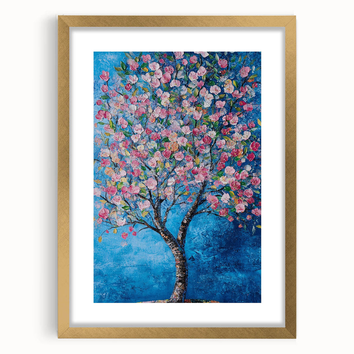 Cherry Blossom in Blue – Botanical Tree Art Prints & Wall Decor