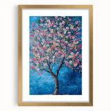 Cherry Blossom in Blue – Botanical Tree Art Prints & Wall Decor