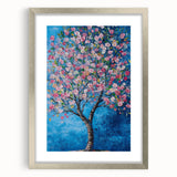 Cherry Blossom in Blue – Botanical Tree Art Prints & Wall Decor