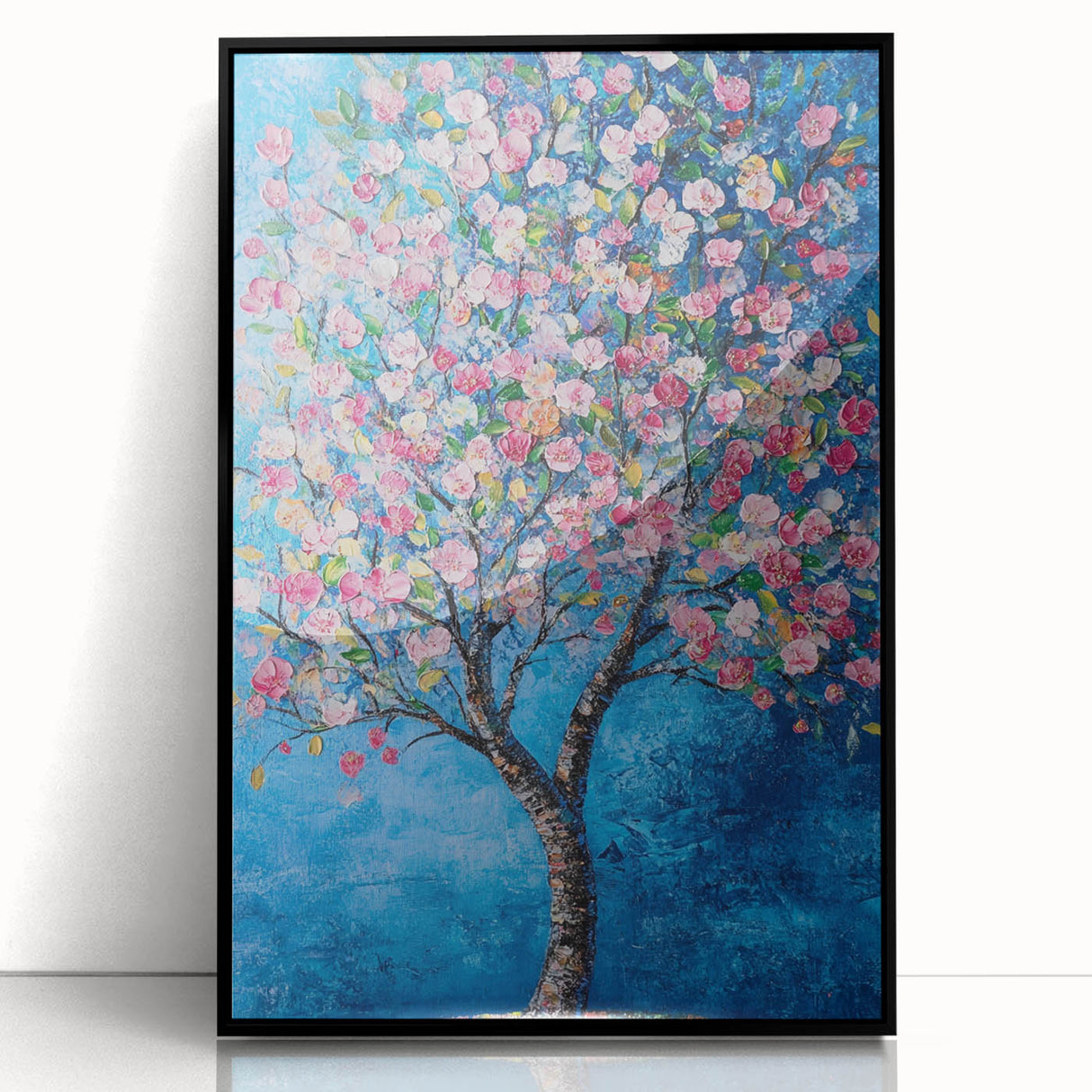Cherry Blossom in Blue – Botanical Tree Art Prints & Wall Decor