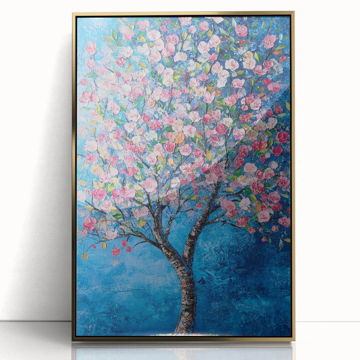 Cherry Blossom in Blue – Botanical Tree Art Prints & Wall Decor