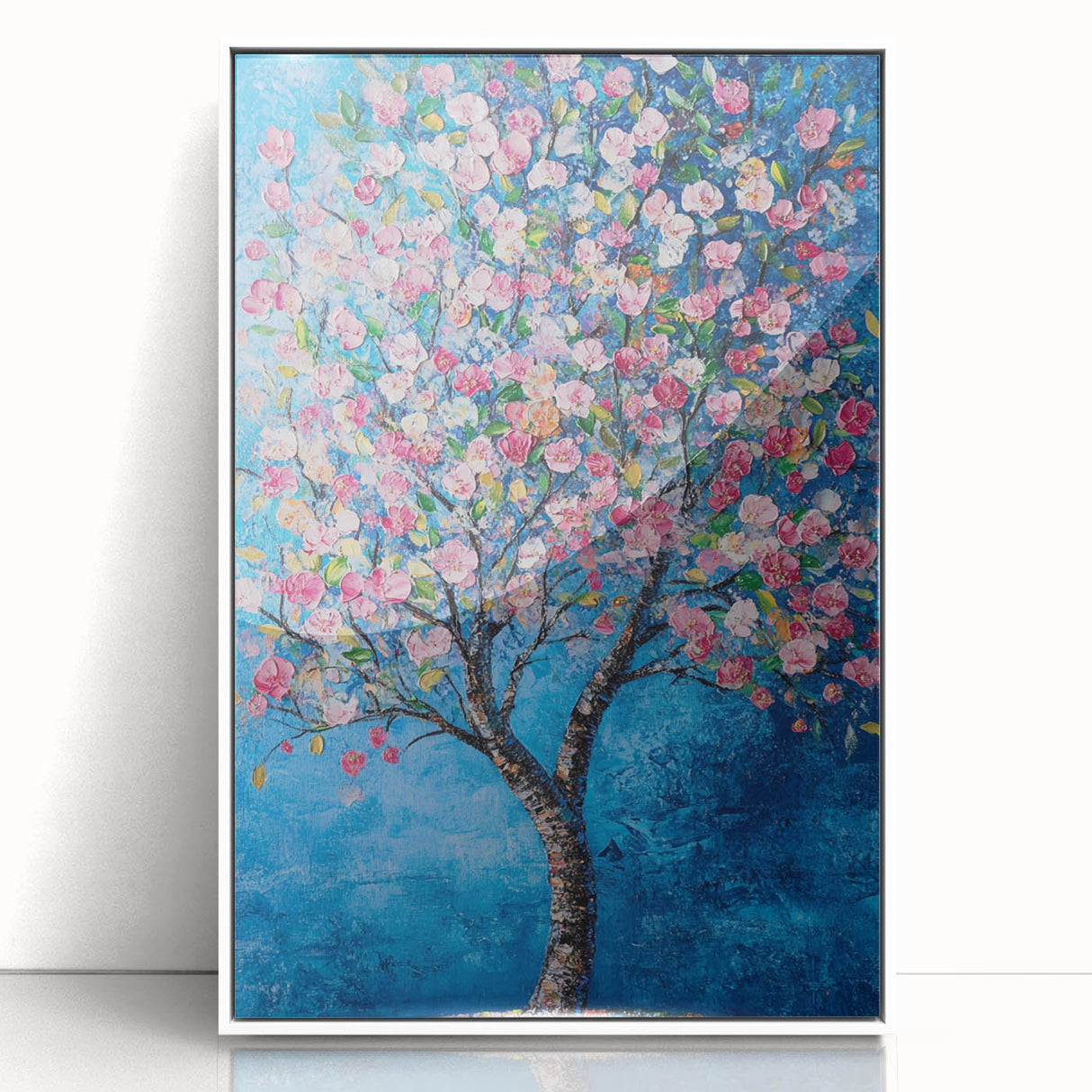 Cherry Blossom in Blue – Botanical Tree Art Prints & Wall Decor
