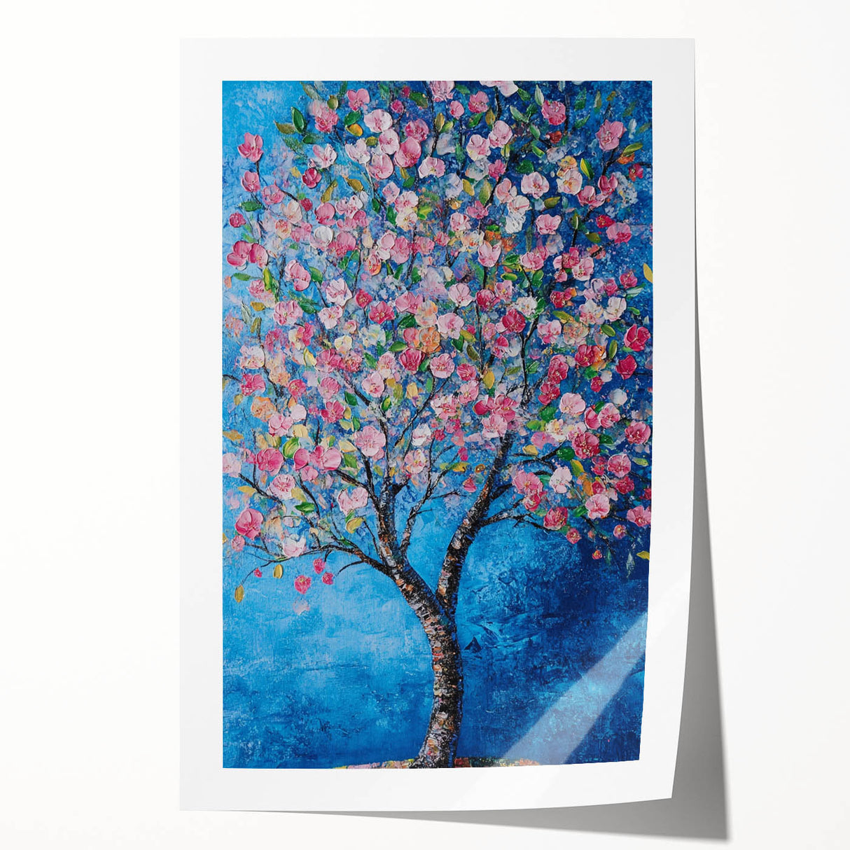 Cherry Blossom in Blue – Botanical Tree Art Prints & Wall Decor