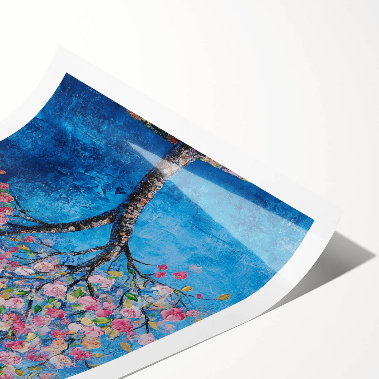 Cherry Blossom in Blue – Botanical Tree Art Prints & Wall Decor