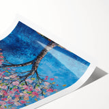 Cherry Blossom in Blue – Botanical Tree Art Prints & Wall Decor