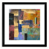 Vibrant Moody Modern Wall Art - Abstract Multicolor & Gold Print