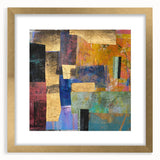 Vibrant Moody Modern Wall Art - Abstract Multicolor & Gold Print