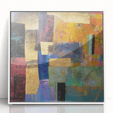 Vibrant Moody Modern Wall Art - Abstract Multicolor & Gold Print