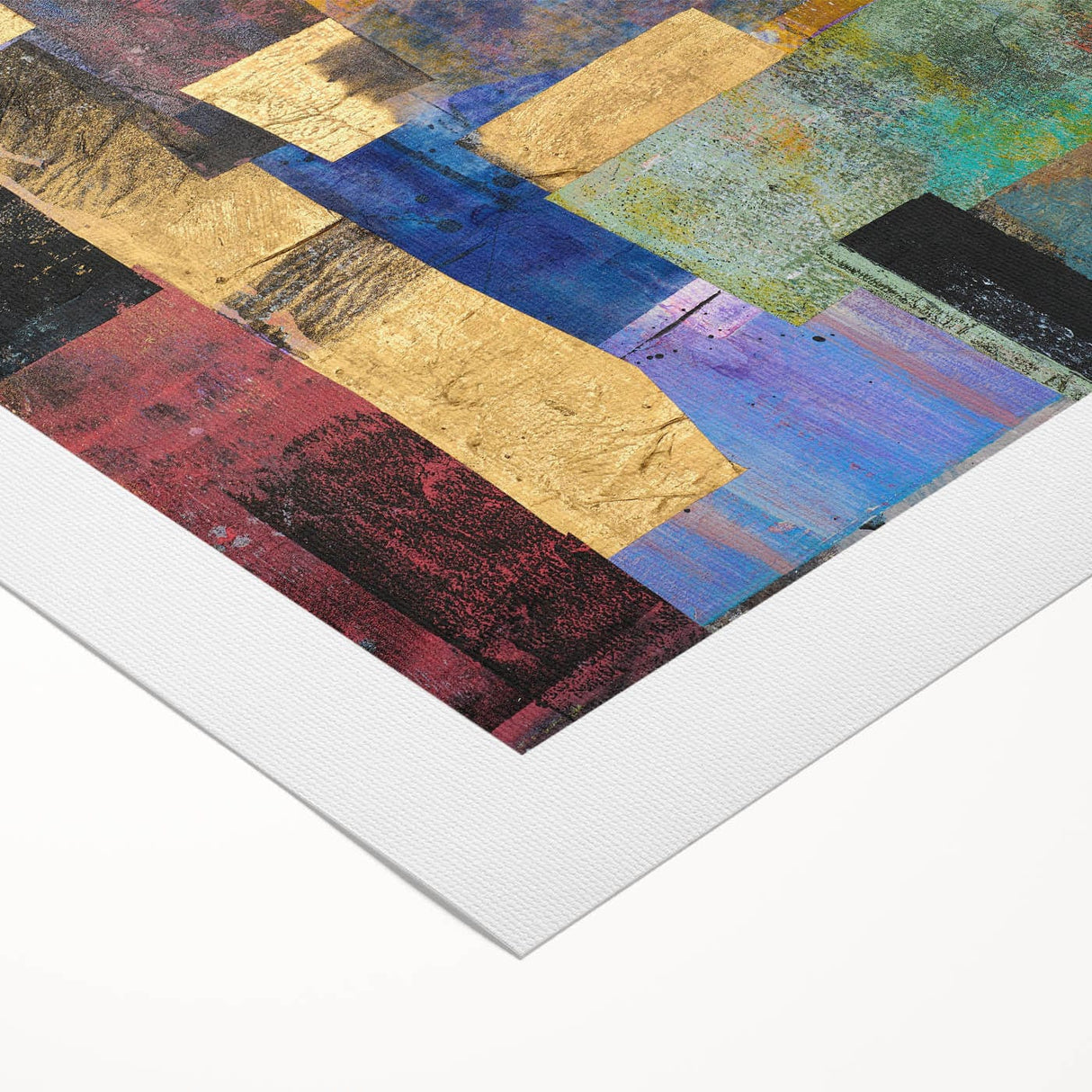 Vibrant Moody Modern Wall Art - Abstract Multicolor & Gold Print