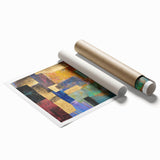 Vibrant Moody Modern Wall Art - Abstract Multicolor & Gold Print