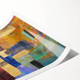 Vibrant Moody Modern Wall Art - Abstract Multicolor & Gold Print