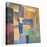 Vibrant Moody Modern Wall Art - Abstract Multicolor & Gold Print