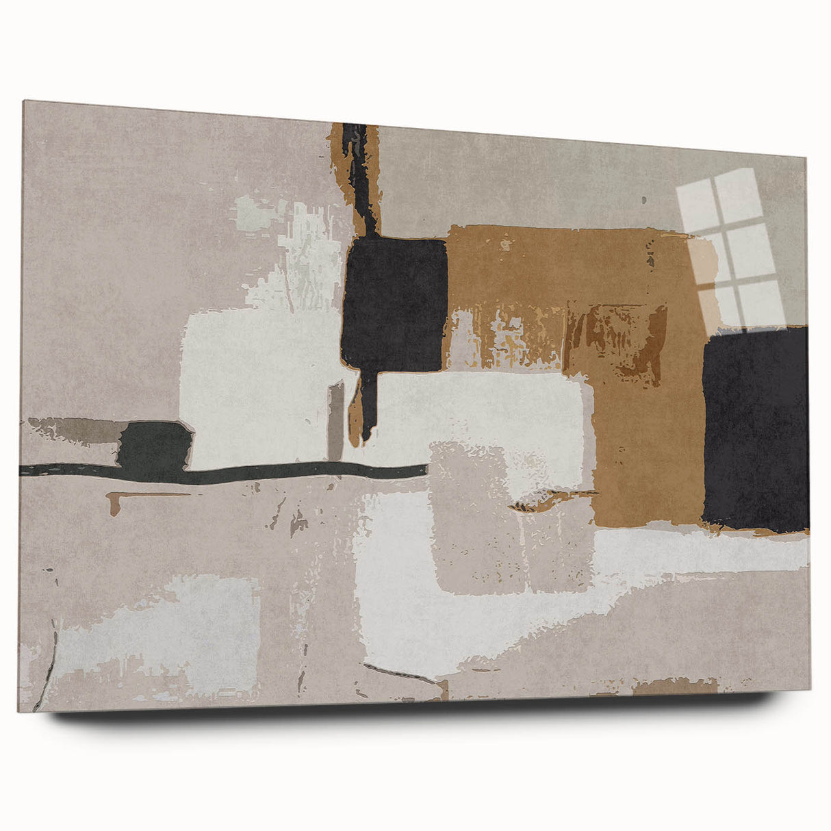 Textured Blocks – Contemporary Canvas Art in Earthen Harmony Abstracts