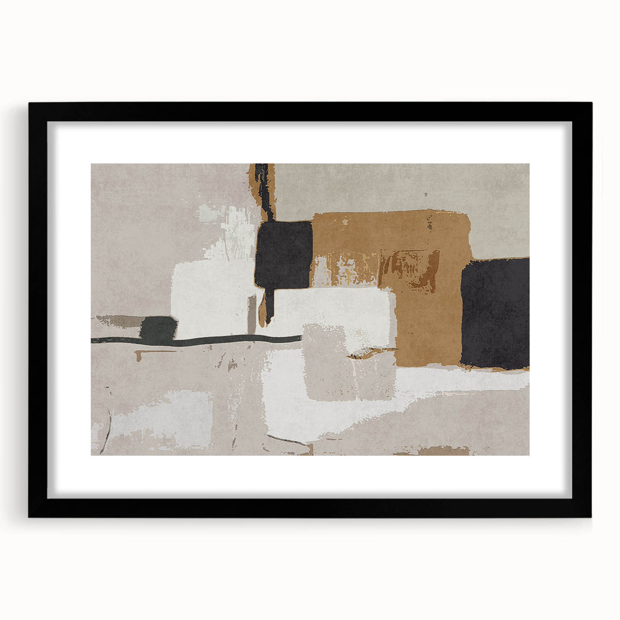 Textured Blocks – Contemporary Canvas Art in Earthen Harmony Abstracts