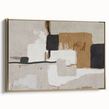 Textured Blocks – Contemporary Canvas Art in Earthen Harmony Abstracts