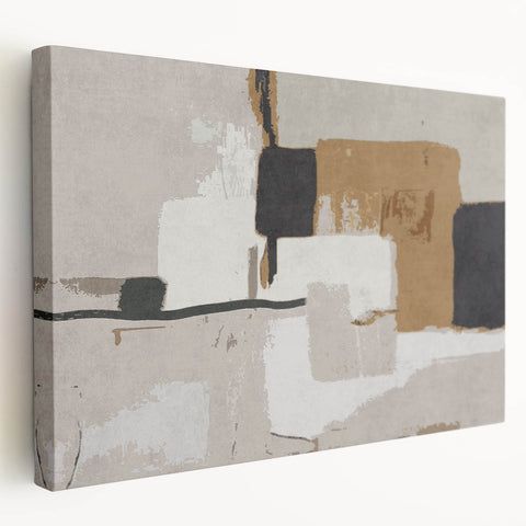Textured Blocks – Contemporary Canvas Art in Earthen Harmony Abstracts
