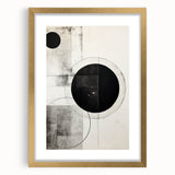 Geometric Minimalist Abstract Wall Art – Monochrome Circles & Lines