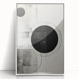 Geometric Minimalist Abstract Wall Art – Monochrome Circles & Lines