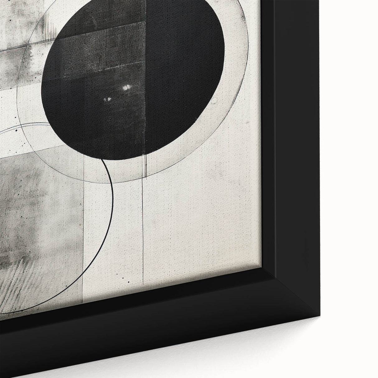 Geometric Minimalist Abstract Wall Art – Monochrome Circles & Lines