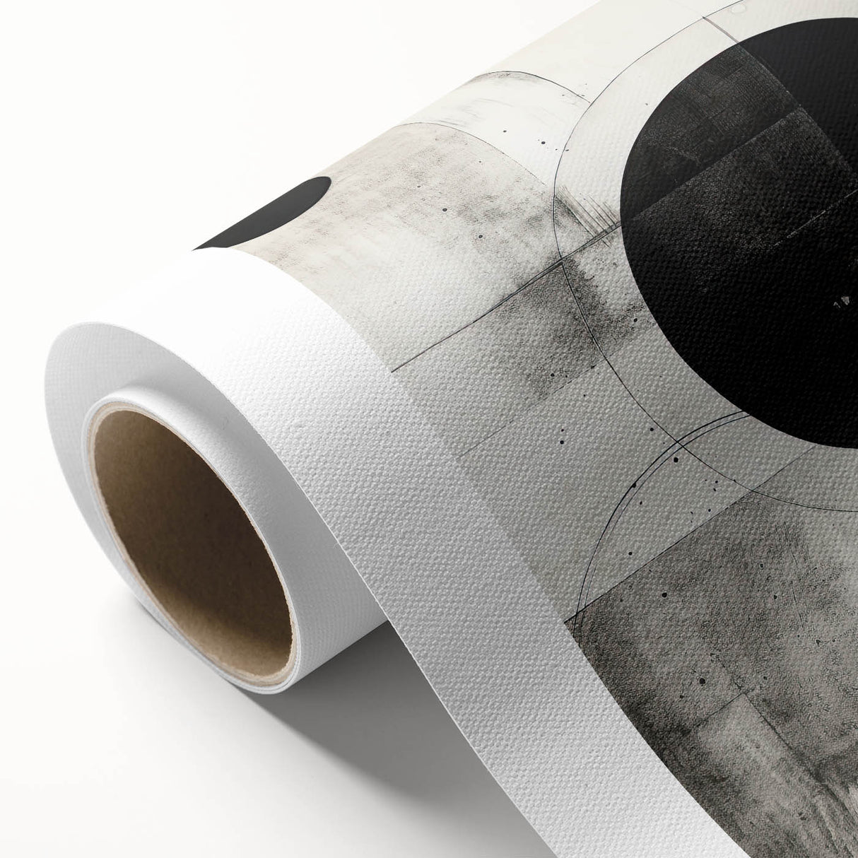 Geometric Minimalist Abstract Wall Art – Monochrome Circles & Lines