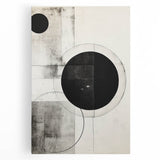 Geometric Minimalist Abstract Wall Art – Monochrome Circles & Lines