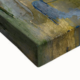 Dark Moody Modern Wall Art - Abstract Black, Blue & Gold Texture