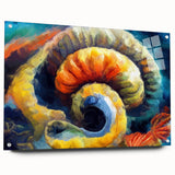 Modern Fluid Art Prints - Fluid Abstract Wall Art in Blue and Yellow