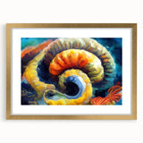 Modern Fluid Art Prints - Fluid Abstract Wall Art in Blue and Yellow