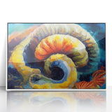 Modern Fluid Art Prints - Fluid Abstract Wall Art in Blue and Yellow