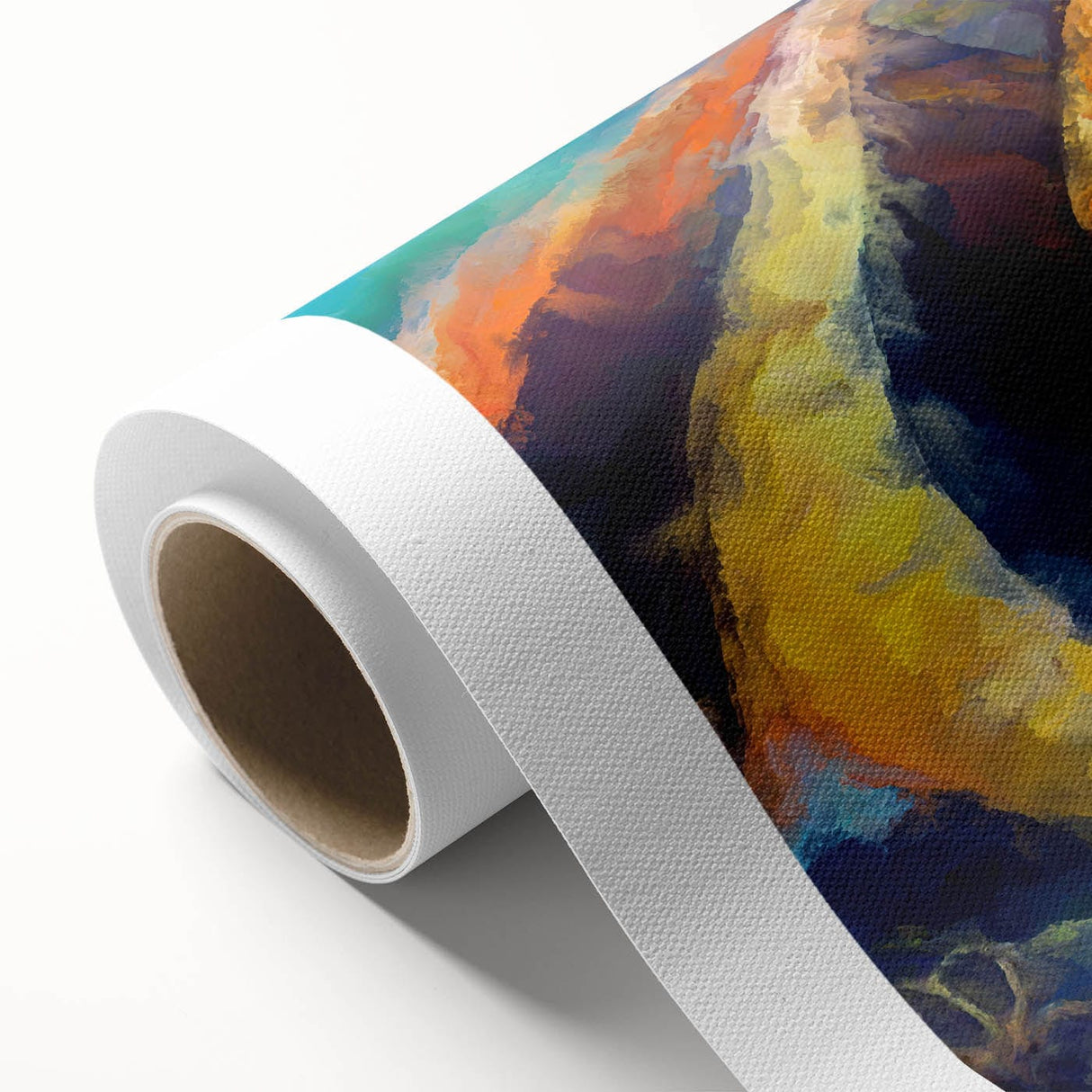 Modern Fluid Art Prints - Fluid Abstract Wall Art in Blue and Yellow